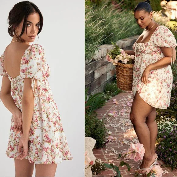 HOUSE OF CB 'Princess' Rose Print Mini Dress NWOT - Picture 8 of 8